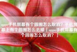 oppo手机屏幕有个圆圈怎么取消？手机屏幕上有个圆圈怎么去掉「oppo手机屏幕有个圆圈怎么取消？」